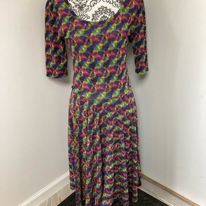 LulaRoe Nicole, Size M, blue, red, yellow, green, and purple.